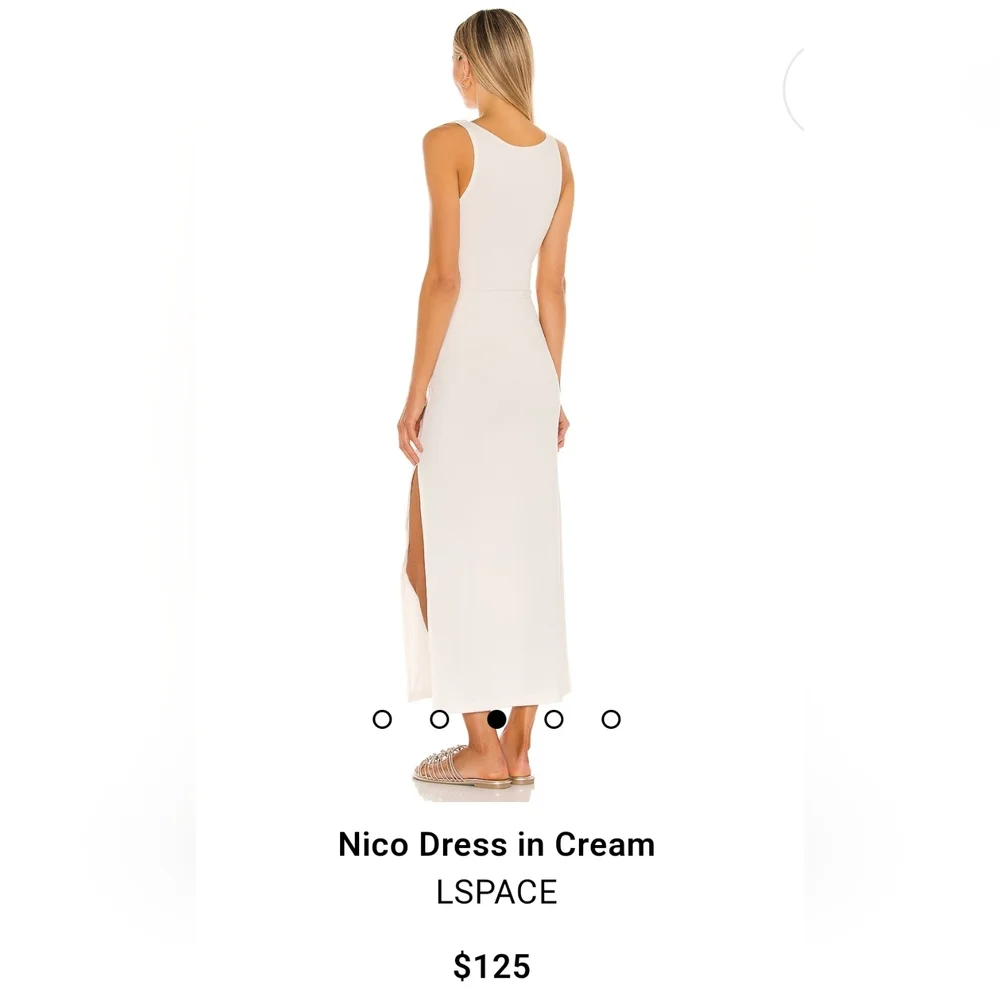 NWT L'Space Nico cut-out midi dress in cream size medium - Picture 4 of 14